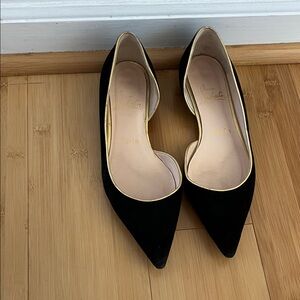 Christian Louboutin Black Flats with Gold Accent